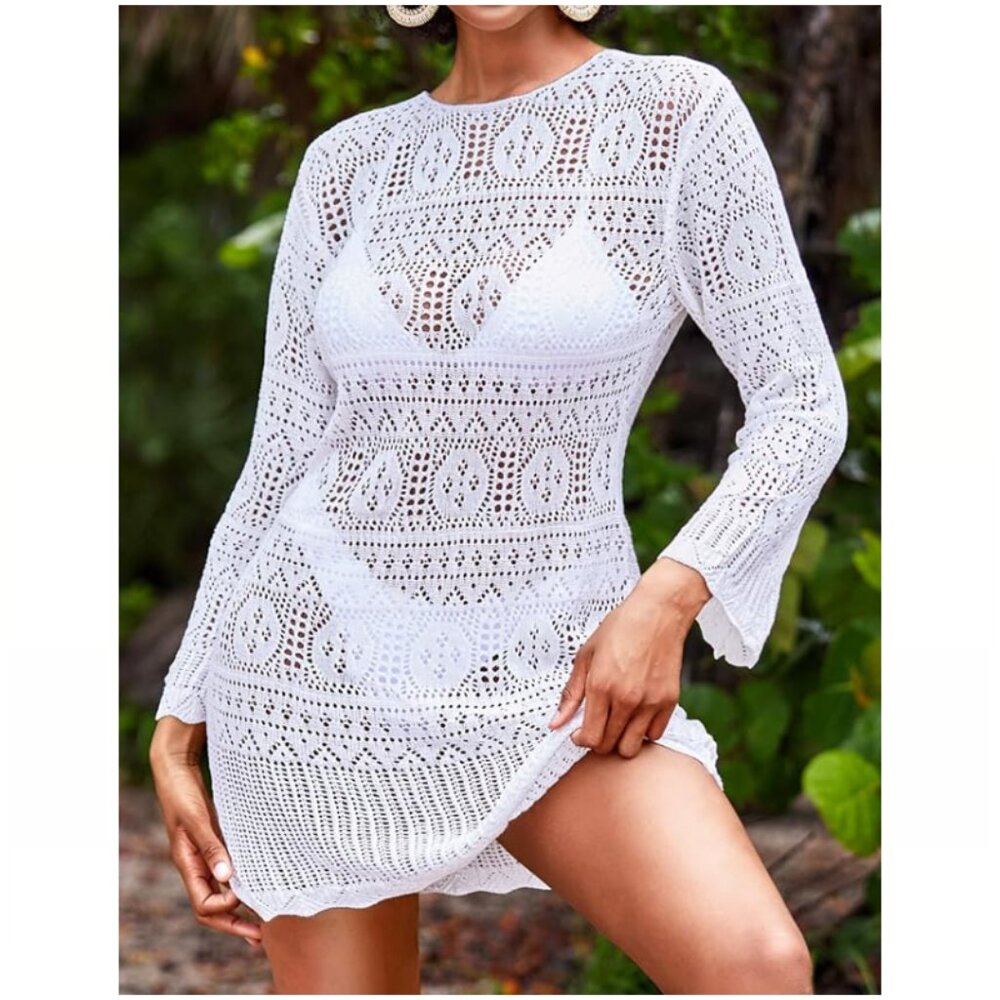 Talisea Crochet Long Sleeve Dress